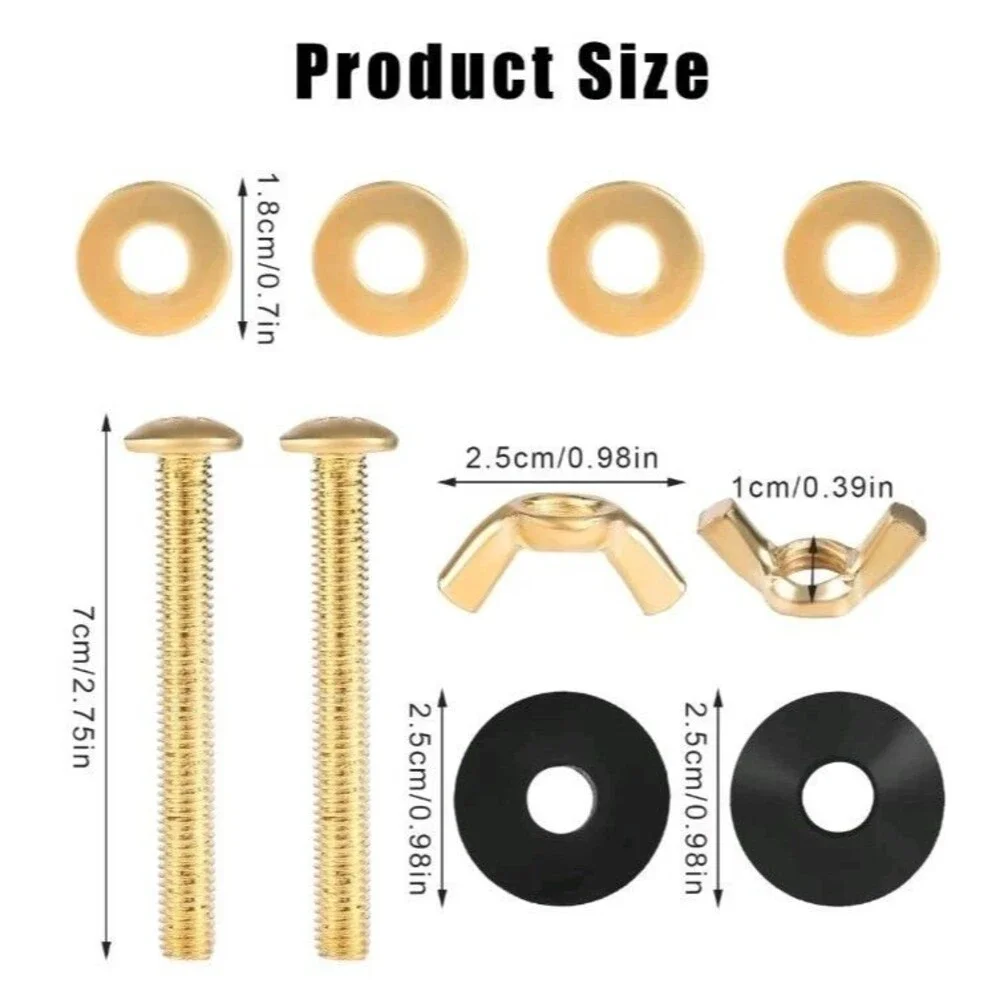 Toilet Seat Screws Replacement Kit, Stainless Steel Toilet Seat Fastener with...